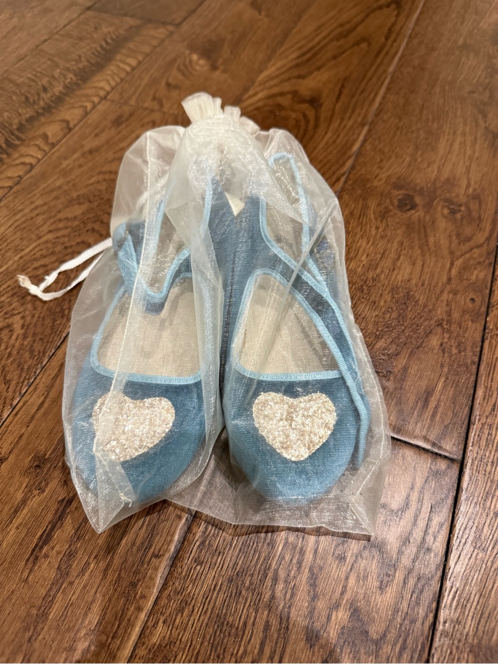 Joyfolie Mia Joy Blue Youth 1 Mary Jane Shoes with Gold Glitter Heart